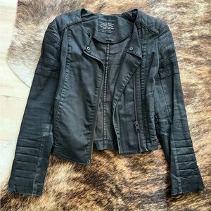 All Saints Black Denim Biker Jacket